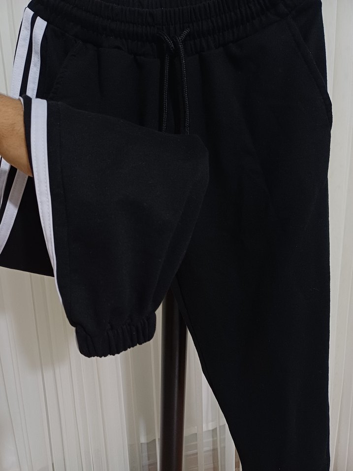 Erkek Siyah Elastik Bel Sweatpant - Görsel 3