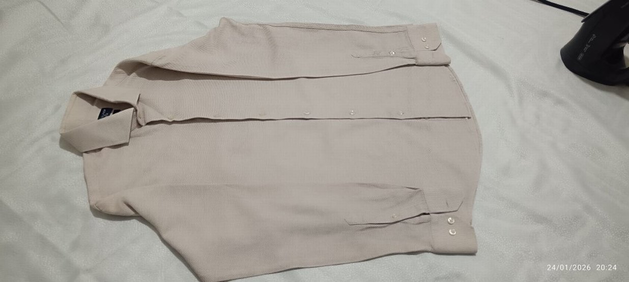 Erkek Keten Gömlek, Slim Fit, Uzun Kollu - Görsel 2