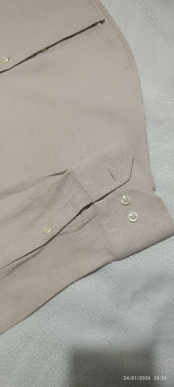 Erkek Keten Gömlek, Slim Fit, Uzun Kollu - Görsel 4