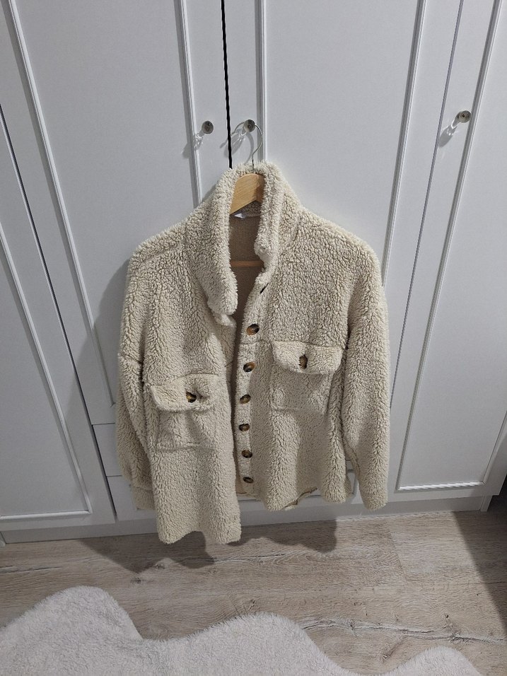 Bej Düğmeli Kadın Midi Ceket - Görsel 2