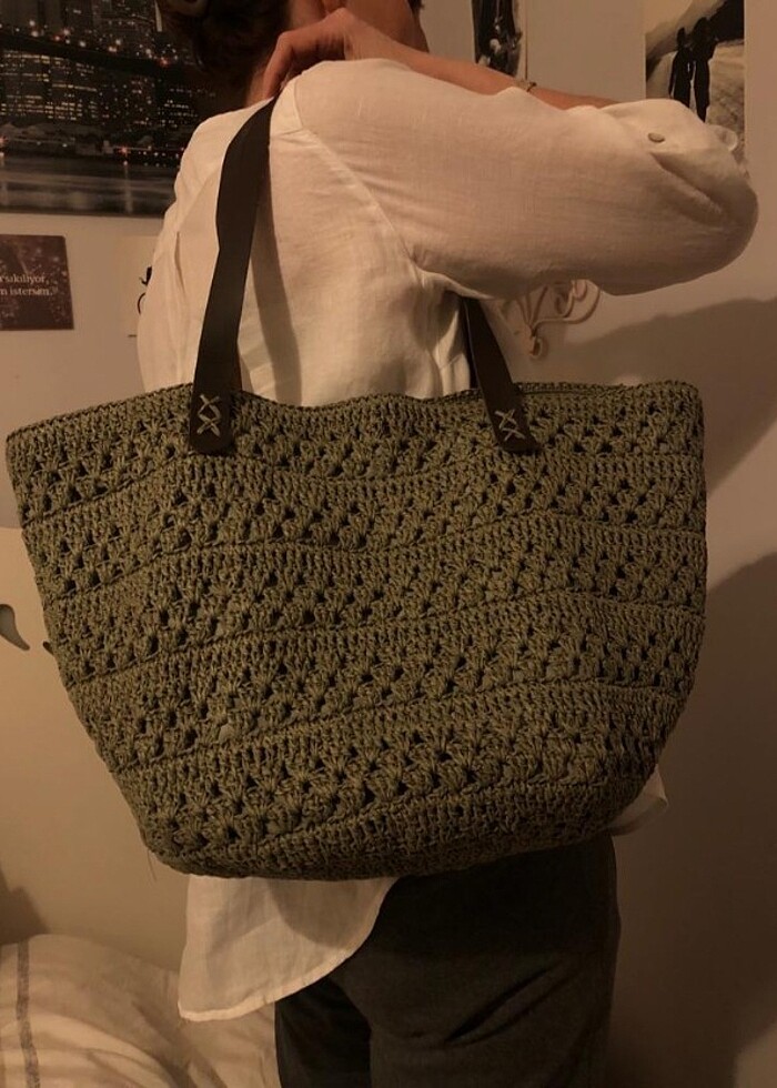 KAĞIT İP HASIR ÇANTA  - Görsel 2