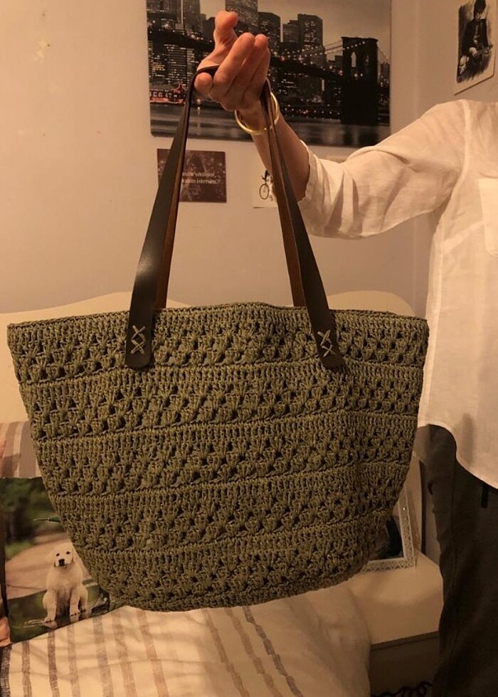 KAĞIT İP HASIR ÇANTA  - Görsel 4