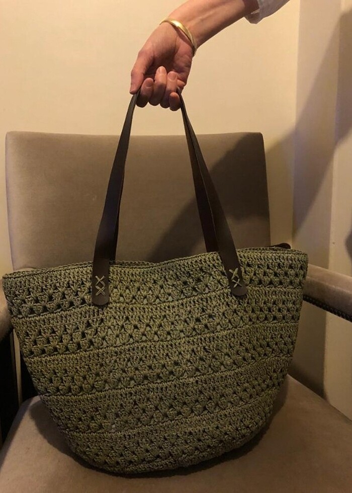 KAĞIT İP HASIR ÇANTA  - Görsel 5