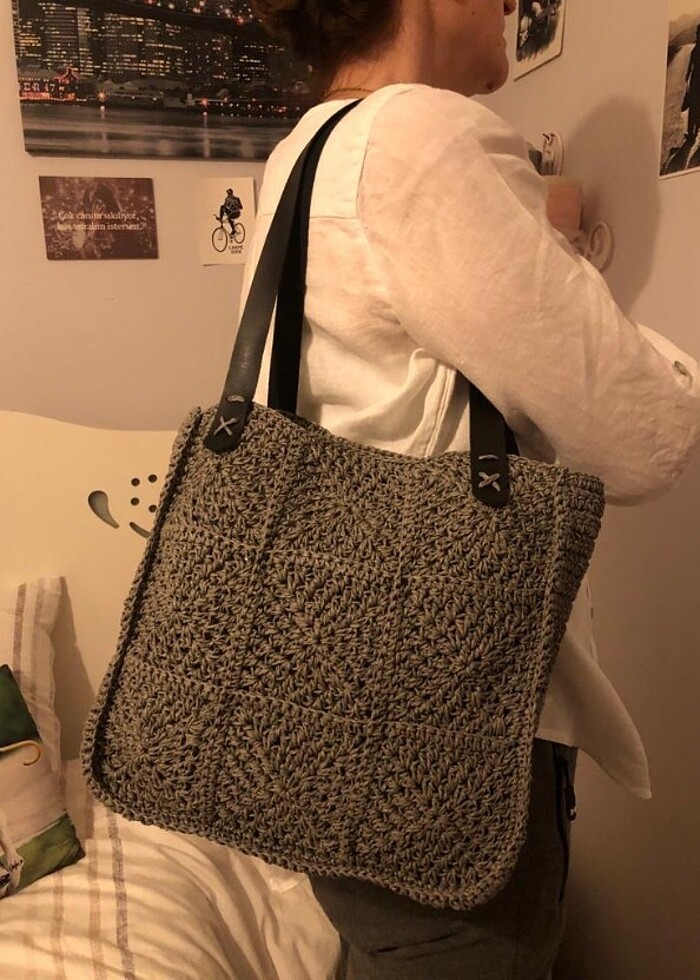 KAĞIT İP HASİR ÇANTA  - Görsel 4