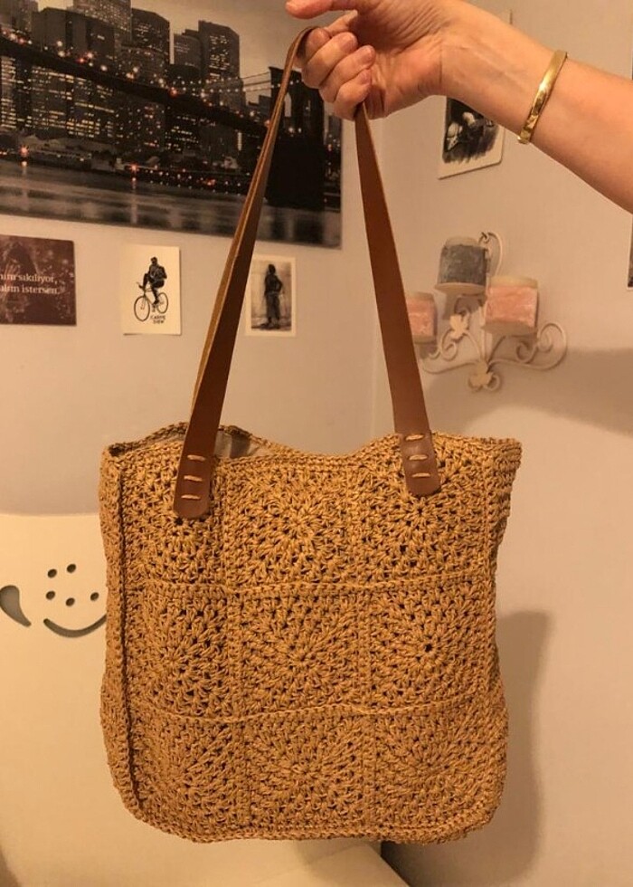 KAĞIT İP HASIR ÇANTA  - Görsel 4