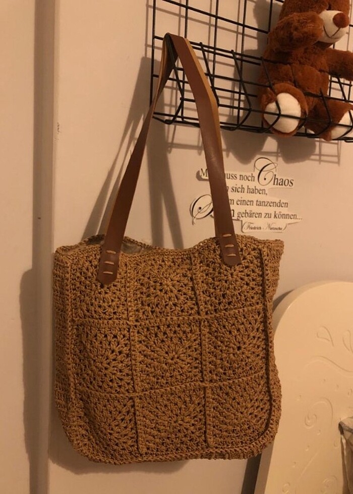 KAĞIT İP HASIR ÇANTA  - Görsel 5