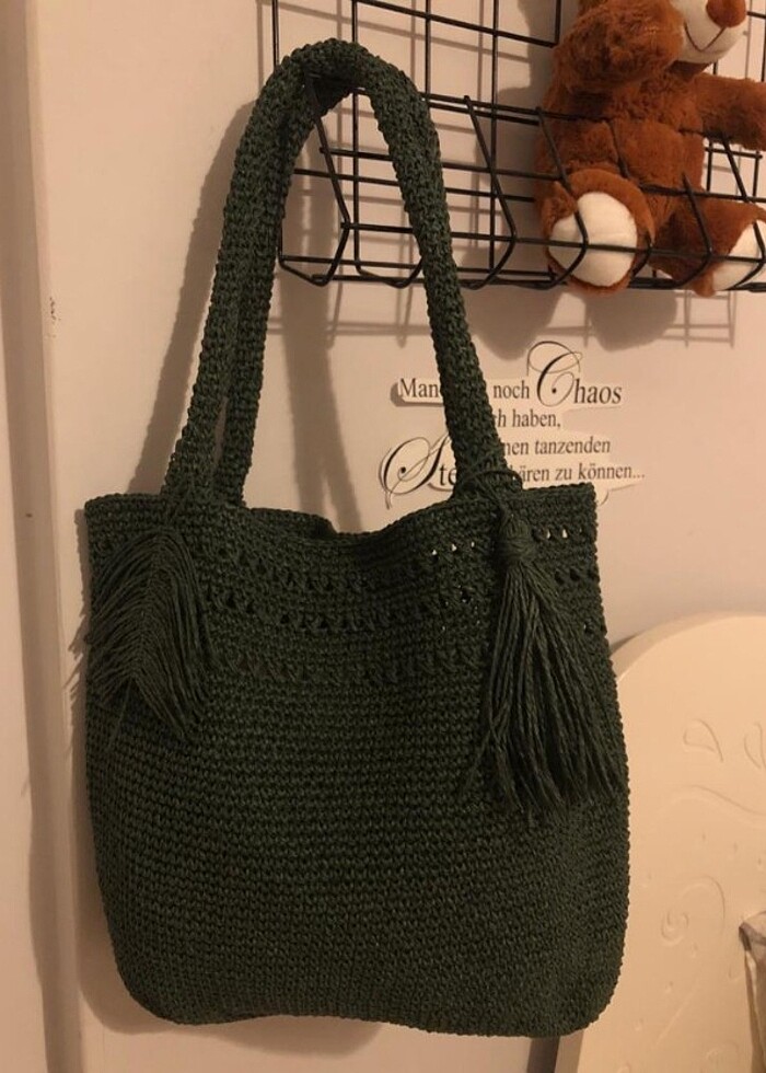 KAGİT İP HASIR ÇANTA  - Görsel 3