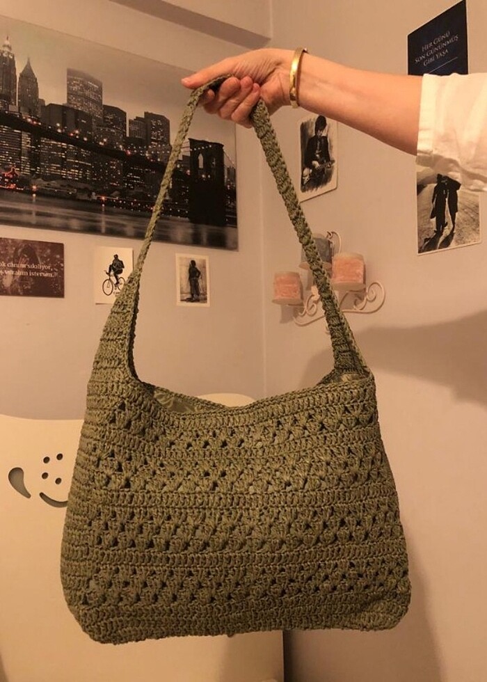 KAĞIT İP HASIR ÇANTA  - Görsel 3