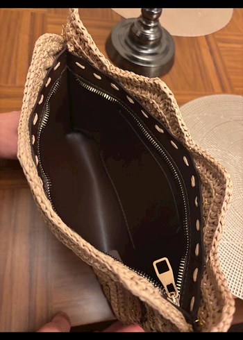 Bej Desenli Örgü Bohem El Çantası - Görsel 4