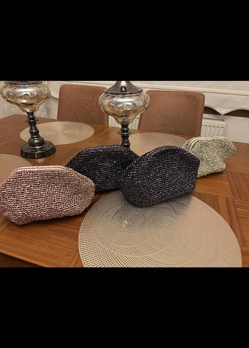 Bej Desenli Örgü Bohem El Çantası - Görsel 8