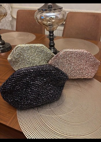 Bej Desenli Örgü Bohem El Çantası - Görsel 9