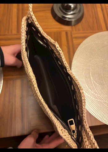 Bej Desenli Örgü Bohem El Çantası - Görsel 5