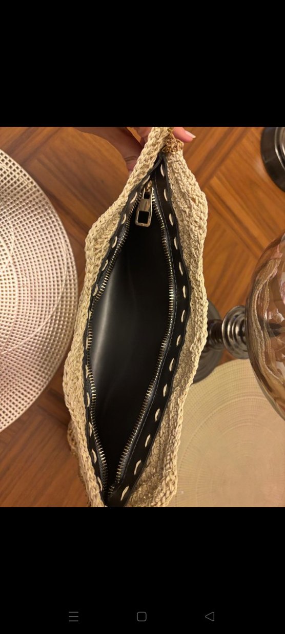 Bej Desenli Örgü Bohem El Çantası - Görsel 2