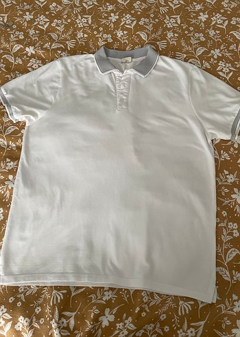 Gri Detaylı Beyaz Erkek Polo Tişört - Görsel 3