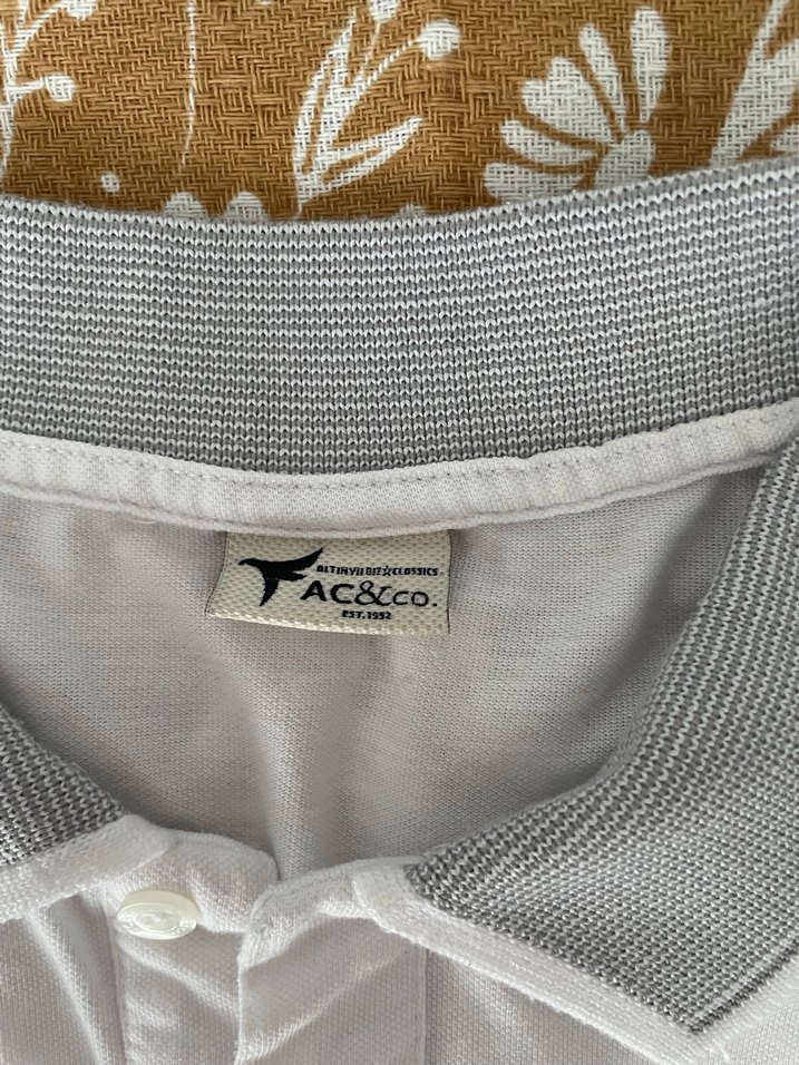 Gri Detaylı Beyaz Erkek Polo Tişört - Görsel 5