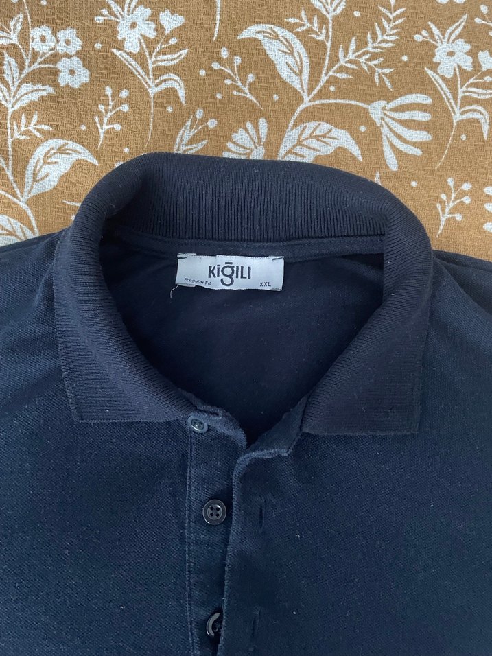 Erkek Siyah Kısa Kollu Polo Tişört - Görsel 2