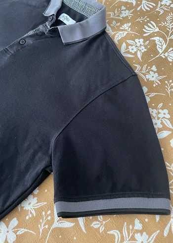 Siyah Düğmeli Erkek Polo Tişört - Görsel 3