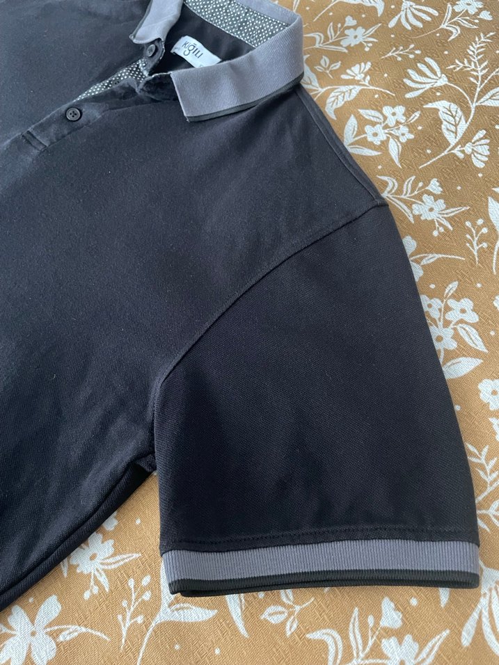 Siyah Düğmeli Erkek Polo Tişört - Görsel 3