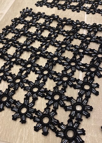 Siyah Örgü El Yapımı Dantel Seti - Görsel 3