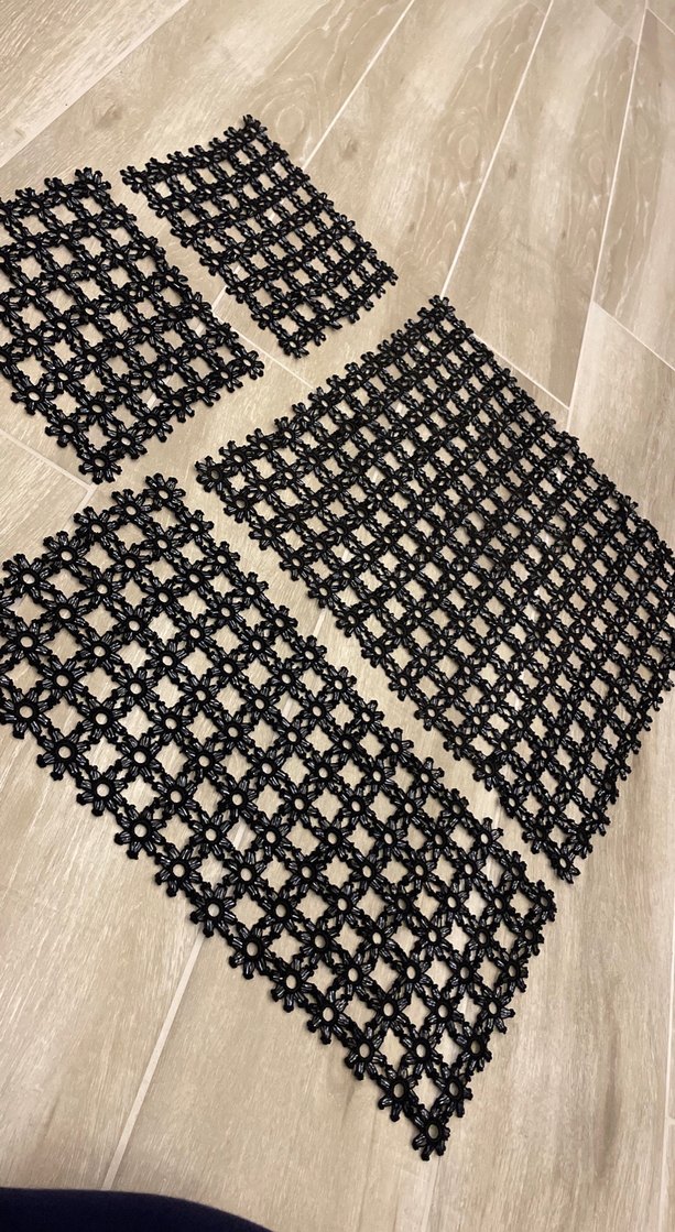 Siyah Örgü El Yapımı Dantel Seti - Görsel 5
