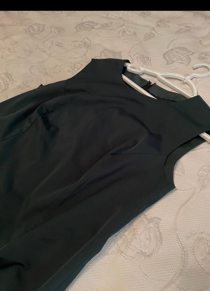 Koyu yeşil Uzun Kadın Abiye Elbise - Görsel 3