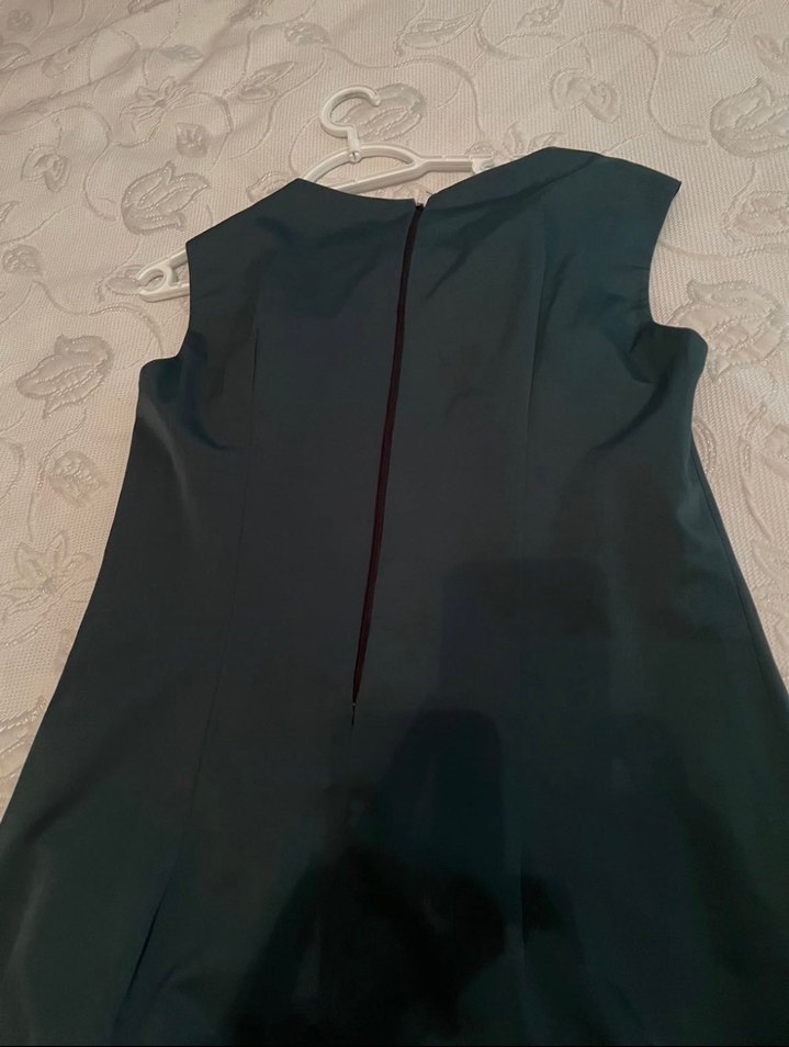 Koyu yeşil Uzun Kadın Abiye Elbise - Görsel 4