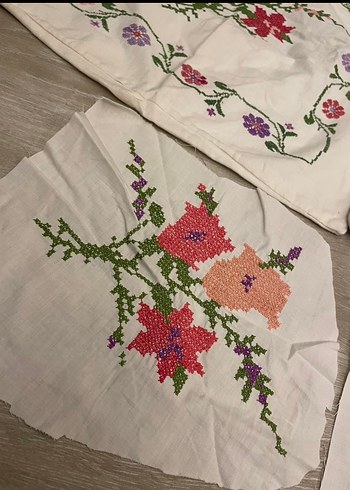 Antika kanaviçe kırlent - Görsel 2