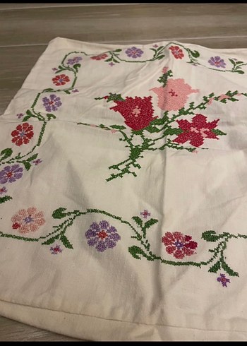 Antika kanaviçe kırlent - Görsel 3