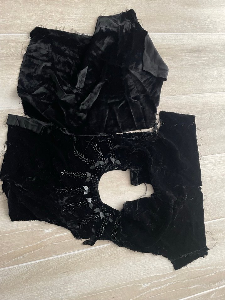 Boncuk İşlemeli Siyah Uzun Kadın Abiye yakası - Görsel 5