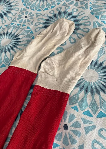 Kırmızı sarı Çizgili Çorap - Görsel 3