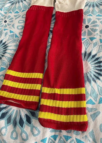 Kırmızı sarı Çizgili Çorap - Görsel 2