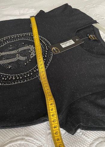 Kısa Kollu Siyah Kadın Tişört - Görsel 4