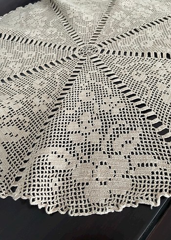 El Yapımı Bohem Dantel Masa Örtüsü - Görsel 2