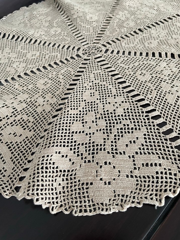 El Yapımı Bohem Dantel Masa Örtüsü - Görsel 2