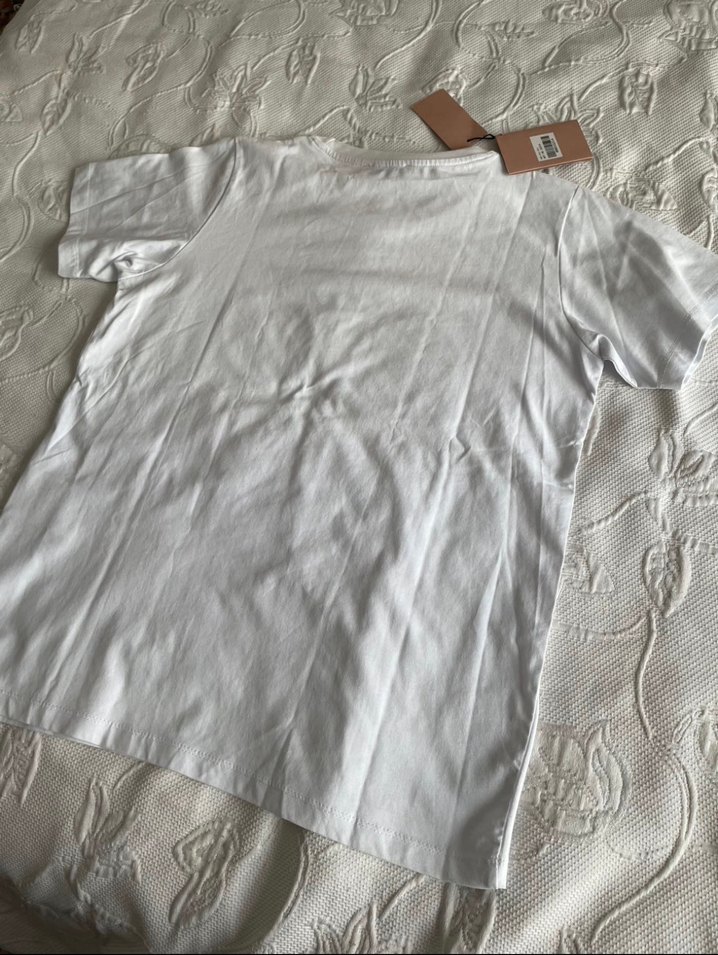 Miu Miu Kadın Beyaz Mini Tişört - Görsel 4