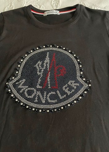 Siyah Kısa Kollu Moncler Tişört - Görsel 2