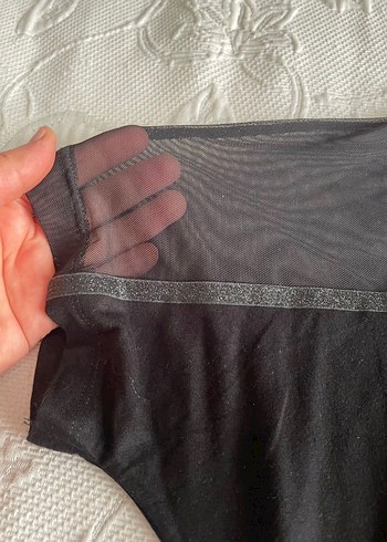 Siyah Kısa Kollu Spor Bluz - Görsel 3