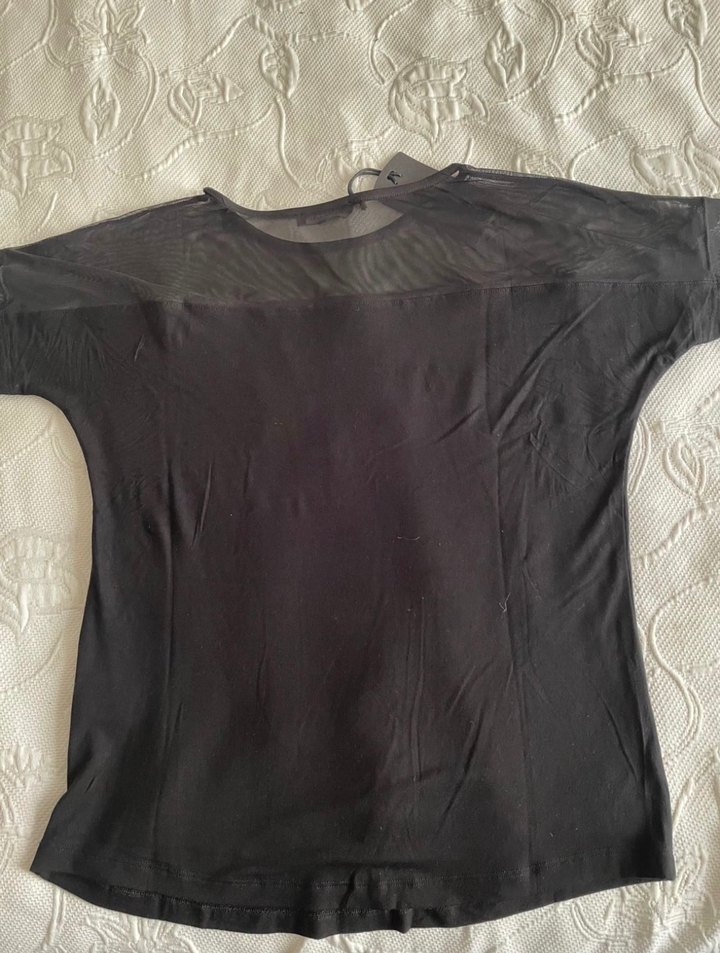 Siyah Kısa Kollu Spor Bluz - Görsel 5