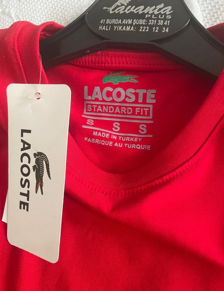 Kırmızı Erkek Bisiklet Yaka Tişört - Görsel 2