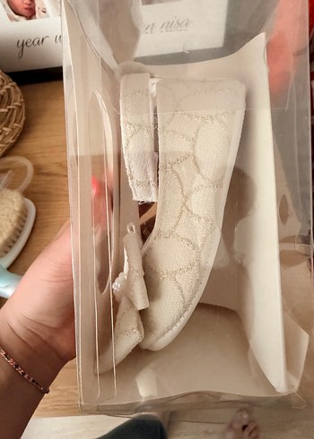 Beyaz Bohem Tarzı Kız Bebek İlk Adım Ayakkabısı - Görsel 2