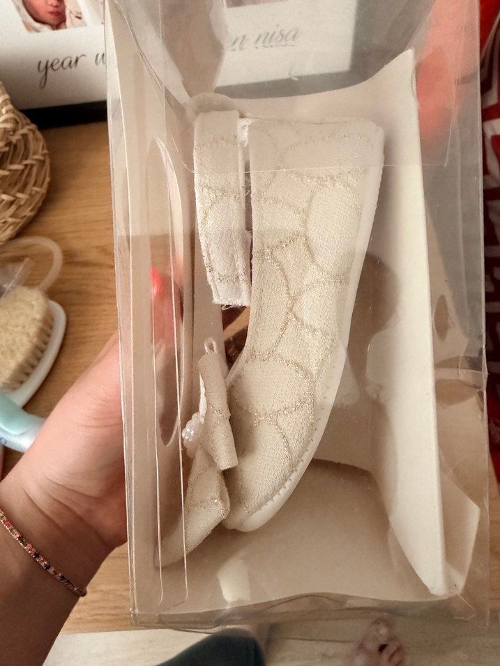 Beyaz Bohem Tarzı Kız Bebek İlk Adım Ayakkabısı - Görsel 2