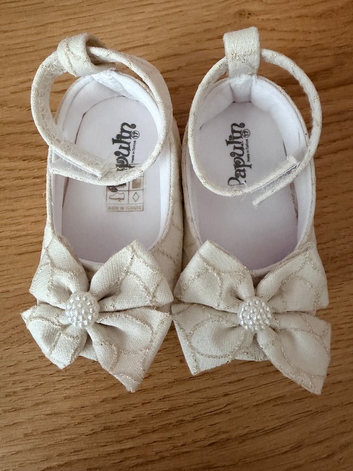 Beyaz Bohem Tarzı Kız Bebek İlk Adım Ayakkabısı - Görsel 3