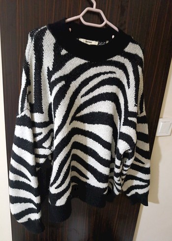 Zebra Desenli Kadın Kazak - Görsel 2