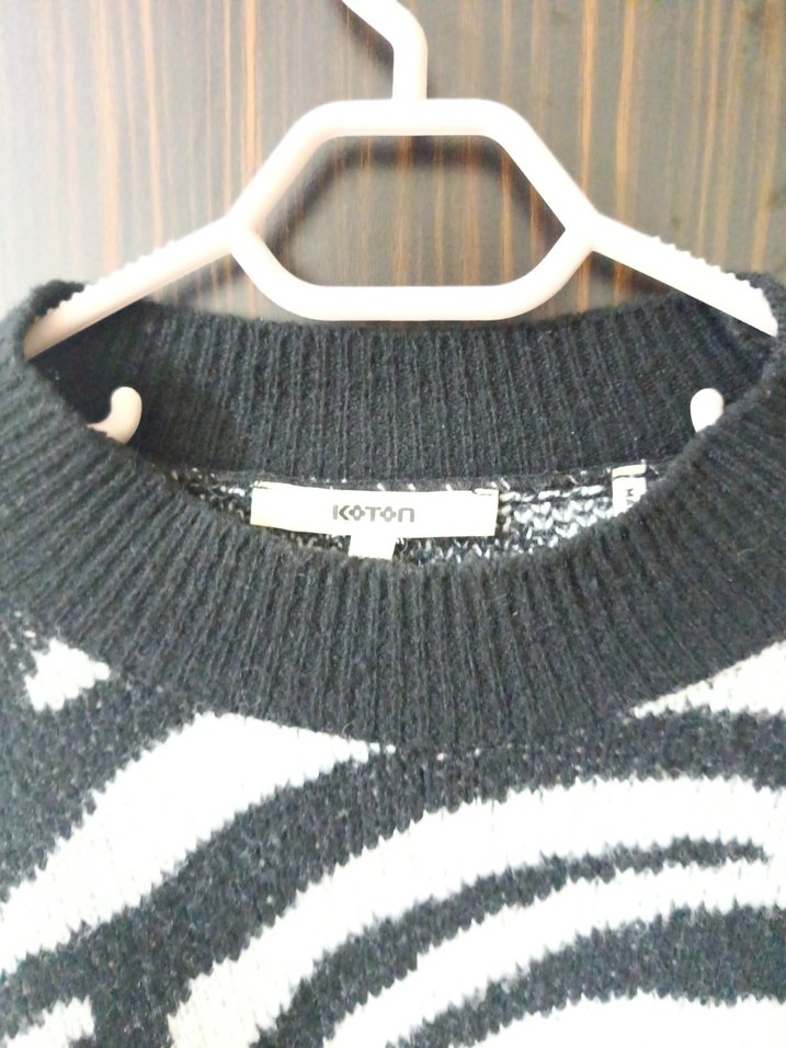 Zebra Desenli Kadın Kazak - Görsel 4