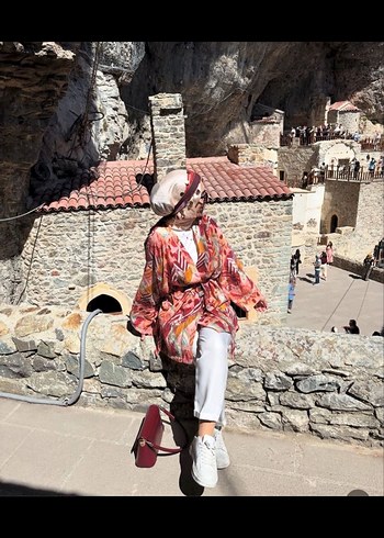 Bohem Çok Renkli Uzun Kimono - Görsel 3