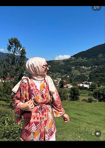 Bohem Çok Renkli Uzun Kimono - Görsel 2