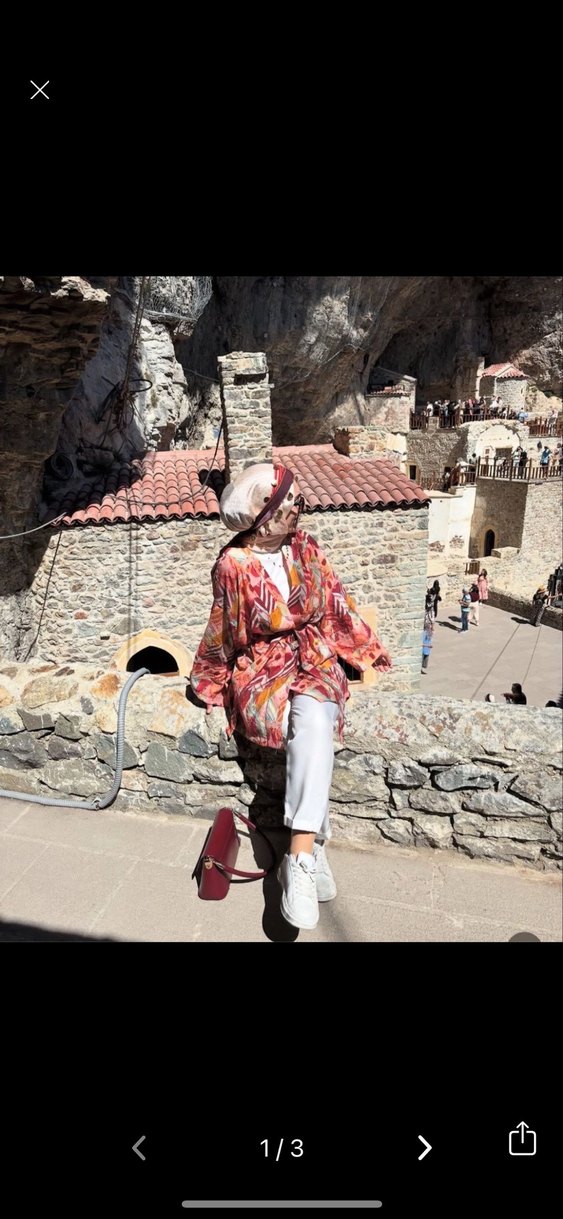 Bohem Çok Renkli Uzun Kimono - Görsel 3