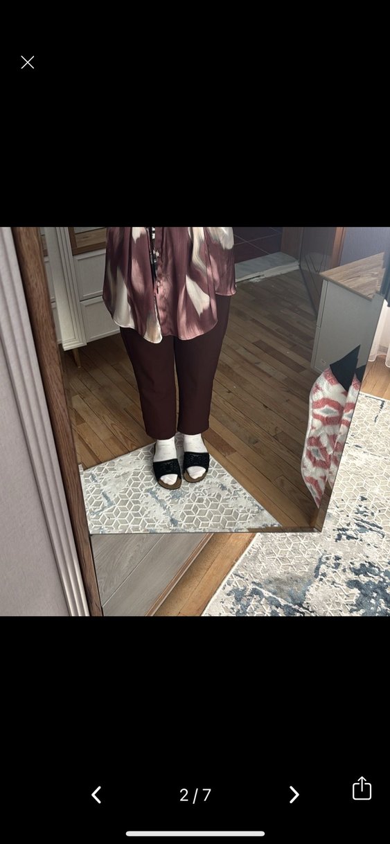 Kadın Kahverengi Rahat Kesim Kumaş Pantolon - Görsel 3