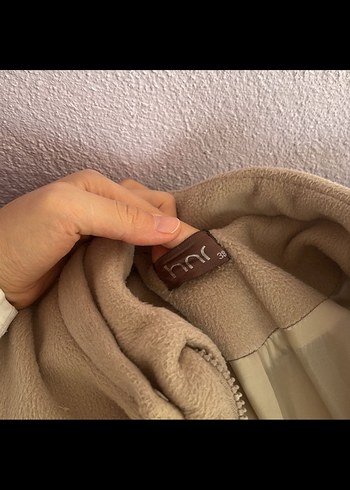 Bej Kemerli Kadın Midi Kaban - Görsel 5