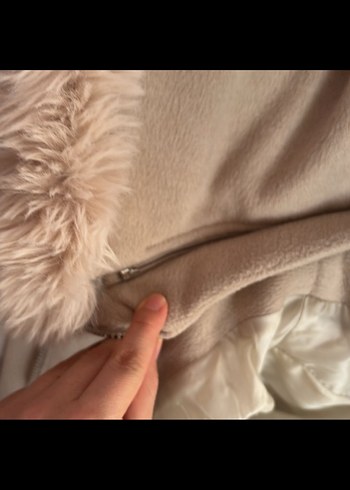 Bej Kemerli Kadın Midi Kaban - Görsel 8